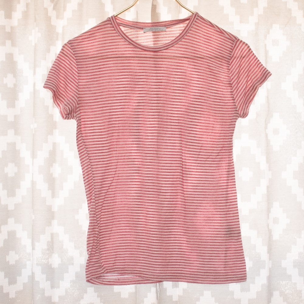 Zara Red Striped T Shirt